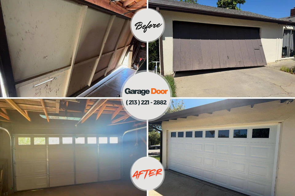 Before and after: garage door repair Brownville, NJ